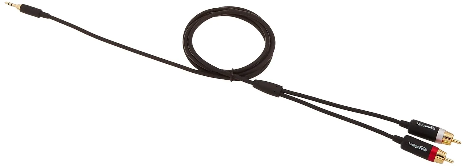 Amazon Basics 2 RCA Stereo Cables with 3.5mm Aux 1.2m view 3